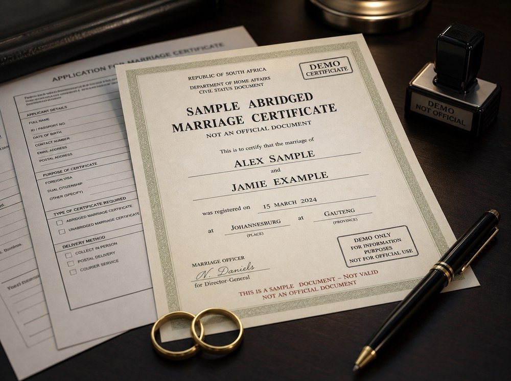 Abridged Marriage Certificate Assistance