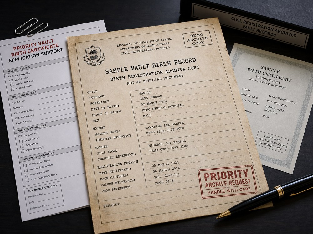 Priority Vault Birth Certificate Application Support